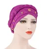 Berets solidny muzułmański baotou czapka czapka jedwabny turban monochromatyczne z koraliki bicz hijb włosy hidżab dla kobiet akcesoria