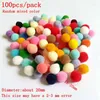 الزهور الزخرفية 200-60 PCS/Lot Pompom Ball Fur Plush Mixed Creative Creative Materive Matergy Handmade for DIY Craft Supplies