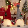 Gnome juldekorationer med LED -ljus svenska tomte nissar med stickad hatt alf docka Xmas ornament xbjk2308