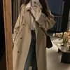 Women's Trench Coats Korean Fashion Windbreaker Jacket Female 2023 Khaki Mediumlength Loosefitting Casual Coat Office Street Overcoat 230808