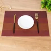 Bordslöpare hem dekorativ vävd matta non-slip fläck värmebeständig kök matsalduk tvättbar pvc placemats 30x45 cm