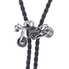 Pendentif Colliers Moto Rider Bolo Cravate Collier Corde Chemise Chaîne Cuir Collier Métal