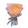 装飾的な花シミュレーションチューリップハンドメイドLEDバレンタインデイの誕生日デスクトップのためのブーケDIY明るい人工花の装飾