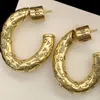 Enkel U -formade örhängen Retro Vintage Letter Cooper Earndrops 925 Silver Trendy Designer Brass Jewelry Luxury Brand Ear Studs