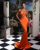 Elegant Orange Plus Size Mermaid Evening Dresses For Women Sweetheart Beaded Evening Pageant Gowns Special Occassion Birthday Celebrity Party Dress Formal Wear