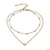 Hänghalsband Fashion Tiny Heart Necklace For Women Trendy Simple Gold Sier Color Chain Choker Girls Party SMyckesgåva Drop Deliv Dhyk6