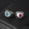 Cluster Rings Halloween Evil Eye Mens Individuazione Creativo Blu Rosso Bulbo oculare Per le donne Moda Punk Accessori per gioielli Regalo Drop Del Dhcd1