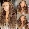 Air Wigs 4/27 Highlight 5x5 HD Lace Closure Wig Deep Wave Glueless cabelo humano pronto para usar pré-cortado para mulheres