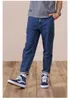 Mäns jeans 2023 Spring Loose avsmalnande bomulls Ankle-längd Män avslappnad plusstorlek Streetwear Denim Byxor Smart mjukgörare