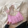 Torby wieczorowe Pink Crossbody Torba damska mody szachownica Stripe Tekstura