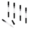 Bouteilles de stockage 5 pièces 3 ml stylo clair avec pointe de brosse vide huile pour ongles Tube liquide cosmétique conteneur bouchon noir