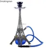 1 Pz Narghilè Modello Doppio Tubo Metallo Shisha Set Ciotola In Ceramica Narghile Forma Torre Narghilè Per Bar E Club Accessori Per Fumatori HKD230809