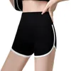 Aktive Shorts Frauen hohe Taille Sport Sport sportliche Shapewear -Strumpfhosen Fitness Feste Farbe kurzer Leggings Workout Gummiband