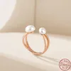 Кластерные кольца Cyj европейские переплетенные линии жемчужины 925 Серебряное кольцо стерлингового кольца для женщин подарки на день рождения подарки