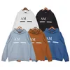 män hoodies designer hoodie sweatshirt frerry trasa broderi löst dragsträcka sträcka athleisure hip hop lapel tjock kängurufickor personlig tryckt a3