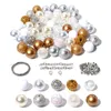Akrylplast lucite flerfärgad akrylpärlor DIY -satser för armbandhalsband smycken som gör handgjorda tillbehör runt distanspärlor smyckesatser 1set 230809
