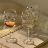 Drinking Glasses Creative Art Sense Wine Glass Color Gem Color Dot Glass Ins Beautiful Gift To Girlfriend French Goblet HKD230809