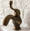 Bathroom Sink Faucets Retro Antique Brass Washbasin Faucet Single Handle 1 Hole Deck Mounted Lavatory Cold Water Taps Dnf394