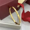 Haute qualité 4MM de large 6ème génération Bracelet manchette en or 18 carats Designer 18K Or Argent Rose Or Femmes Hommes Bracelet Designer Bracelets TQ8Q