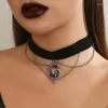 Ras du cou gothique araignée collier pour femmes Halloween accessoires Antique couleur argent chaîne colliers Femme fête bijoux cadeau