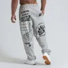 Men's Pants Men's Cotton Running Sports Casual Pants Personality Big Printing Loose Gyms Fitness Spring And Autumn Trousers 230808