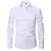 Sukienka męska Koszulki mężczyzn francuska sukienka do mankietu Koszulki spinki do mankietów Białe długie rękawy swobodne guziki męskie koszule marki regularne ubrania 230808