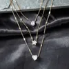 Pendanthalsband Hot Selling Fashion Bohemian Multi-Layer Five Pointed Star Love Water Drop Pendant Vintage Halsband Collebone Chain J230809