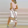 Kvinnors spårsättningar Kvinnor Sportkläder Pocket Drawstring Matchning Set Solid Slim Short Top Pencil kjolar Dam Downfit Summer Loungewear Suits