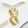 Cluster Ringe Fanshion Silber Gold Farbe Offener Ring für Frauen Nische Unregelmäßige Welle Sandoberfläche Breite Nudel Party Geburtstagsgeschenk 925 Stempel