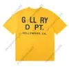 メンズTシャツアメリカンファッションブランドGD TシャツロサンゼルスレタープリントダブルヤーンピュアコットンショートスリーブTシャツと男性と女性のバッキングティー付き