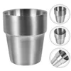 Mugs 304 Stainless Steel Cup Metal Glass Restaurant Cups Drinking For Home Water Mug Bar Travel Multipurpose