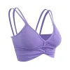 Roupa de ioga PLEAT PLEAS Cross Sport BRA FINO ombro fino Mulheres Hollo