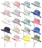 Sommar baby hatt för flickor pojkar barn sunblock hink vår höst rese strandkapp sol hattar med vindtät rep 20 färgerzz