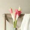 装飾的な花10PCS人工プー・カラ・リリー・フォー・ウェディング・デコー・フラワーアレンジメント現実的な偽の家の装飾花