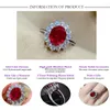 Cluster Rings JMK Luxury Cubic Zircon Women Bridal Wedding Bands Ruby Red Crystal Blue Jewelry Gift Engagement Anniversary