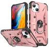 Robust kickstand telefonfodral för iPhone 15 Pro Max 14 Plus Samsung Galaxy S23 Ultra A14 A53 A54 5G Magnetic Car Mount Anti-Shock Shell Ring Stand Stand