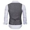 Chalecos de los hombres Chaleco de traje de moda Hombres Chaleco de vestir formal Colete Masculino Herringbone Gilet Fitness Chaqueta sin mangas Chaleco de boda Hombres XXL 230808