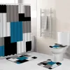 Tandborstehållare Moderna badrum duschdraperi Vattentät hem 3D -mattan ingång Dörormat 4st.
