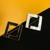 Simple Solid Color Brooch Letter Square Box Black and White Fashion Personalized Brooch Simple Pin Accessories Package With Box