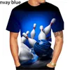 Men's T Shirts 2023 Est Bowling 3d Printed Shirt Summer Cool Short Sleeve