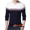 Мужские свитера Browon Men Brand Sweater 2023 Business Leisure Pullover vneck Mens Fit Slim вязаный для Man 230809