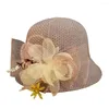 Sombreros de ala ancha, sombrero de playa, banda de absorción de sudor, lavabo para mujer, tocado de boda, gorra femenina para fiesta, Wome Sun Fall