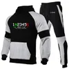 Herrspår 2023 Spring Autumn Biker 1N23456 MOTORCYCLE LOGO Tryckt skarvning Fritid Sports hoodies Coat Jogging Sweatpants Sets