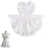 Aventais Sweetheart Feminino Liso Branco Algodão Babado Garçonete Cosplay Avental De Cozinha Divertido Tablier Cuisine Pinafore Avental Curto D Dhxhc