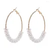 Hoop Earrings Pearl Large Circle For Women Korean Fashion Geometric Heart Round Alloy Trend Wedding Jewelry Gifts