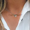 Pendant Necklaces Goth Gold Color Butterfly Pendant Choker Necklace for Women Tiny Minimalism Clavicle Chain Christmas Wedding Jewelry Gift J230809