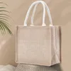 Storage Bags Vintage Women Linen Tote Shopper Purses Large Summer Beach Handbags Portable Eco Top Handle Shopping Bag Multiple Sizes Handbag