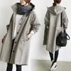 Women's Trench Coats Fashion Womens Trench Coats Hooded Long Spring Autumn Windproof Lady Female Casual Clothes 8 Color Windbreaker Korean Style 230808