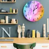 Wall Clocks Marble Colorful Pattern Bedroom Clock Large Modern Kitchen Dinning Round Watches Living Room Watch Home Decor