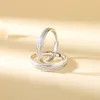 Cluster Ringe Feiner europäischer S925 Sterling Silber Verweilender Paar Frosted Ring Authentisch glänzend für Frauen Geburtstag Schmuck Geschenk